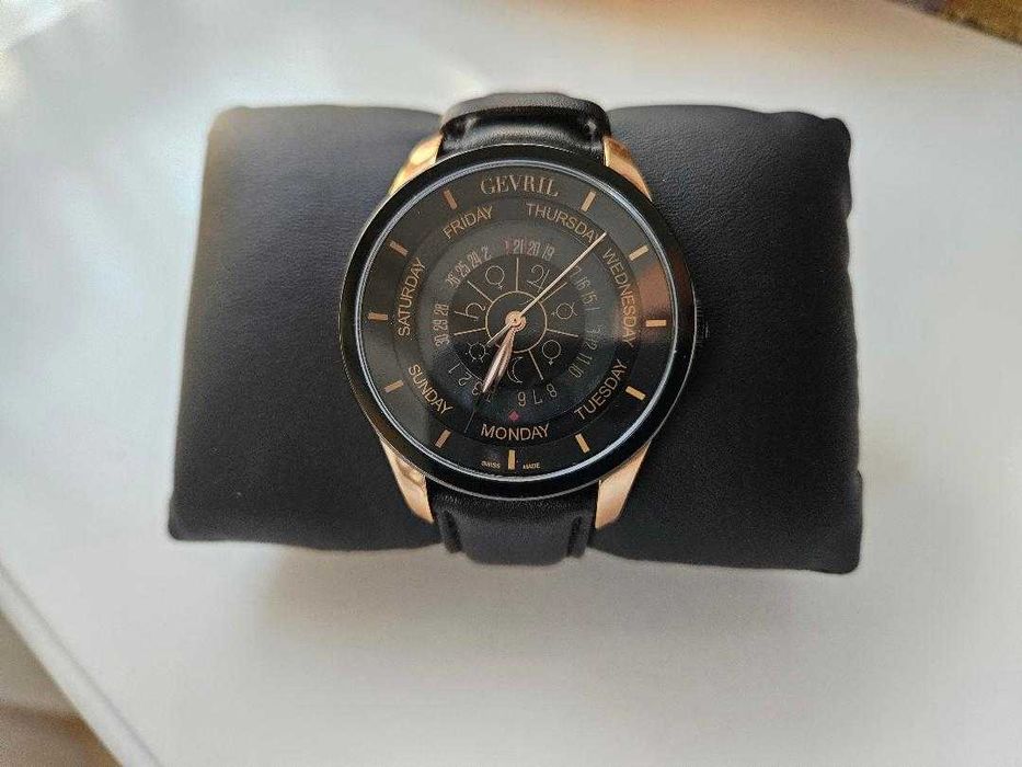 Позлатен швейцарски мъжки автоматичен GEVRIL COLUMBUS Limited Edition.