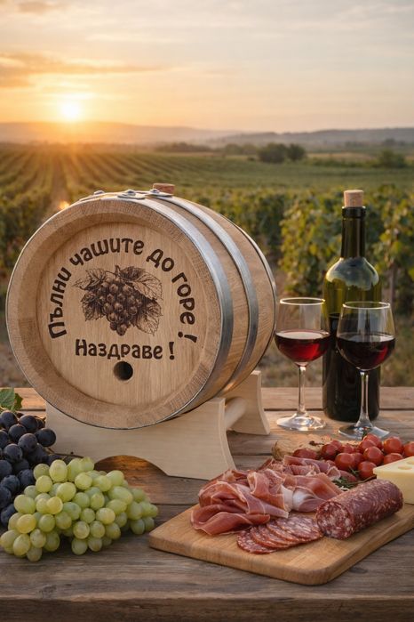 Бурета , бъчви гравирани нови от дъб.