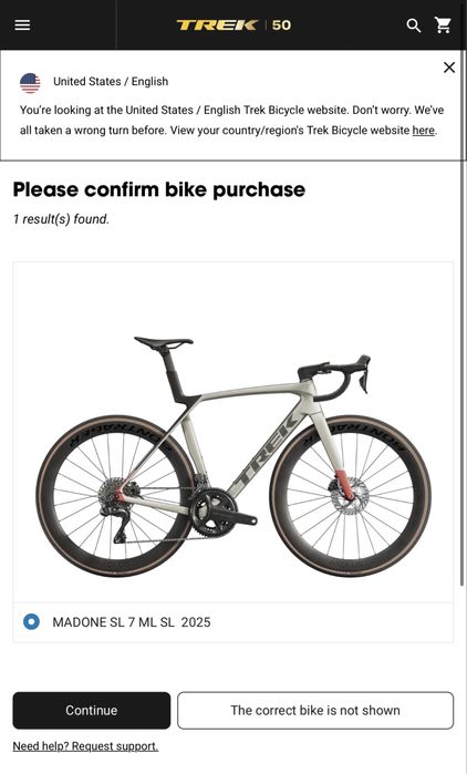 Trek Madone SL 7 GEN 8/Ultegra Di2 2025