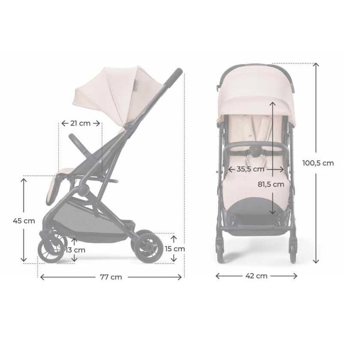 Бебешка количка Kinderkraft INDY 3 бежова, мострена