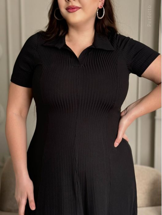 Черное повседневное платье