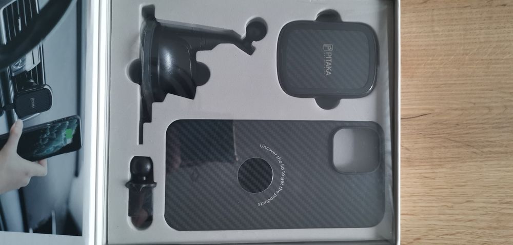 Iphone 12 pro MAX Pitaka MagEZ комплект кейс, безжично зарядно за кола