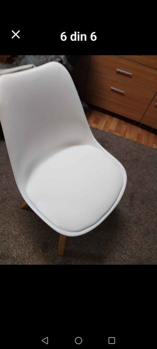 4 xScaune albe bucatarie sau living