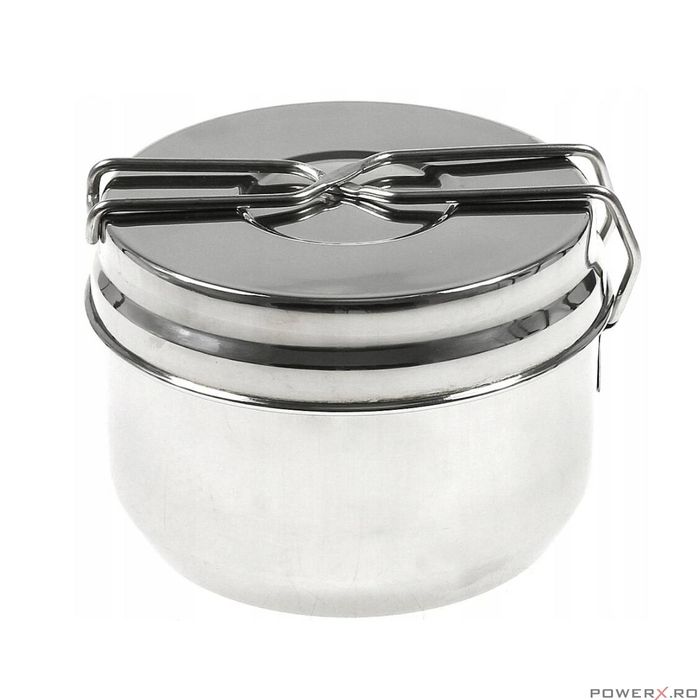 Set vase pentru camping, din inox, 3 piese 15.4/15/13cm, Kinghoff