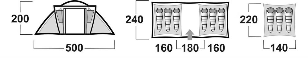 Cort familie Husky Brime 4-6 Dural verde – Folosit doar de 2 ori (Impecabil)