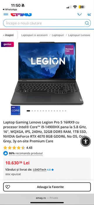 laptop lenovo legion pro5