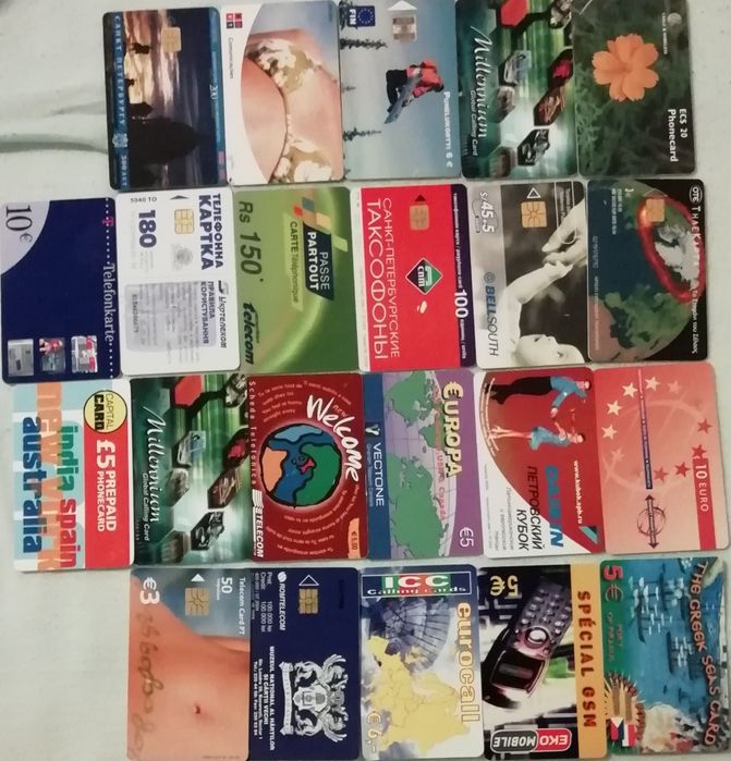 Vand 20 Cartele Telefonice, vechi, din diferite tari si continente