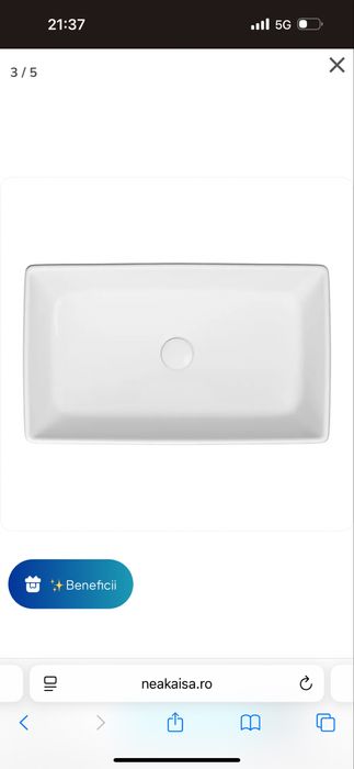 Lavoar pe blat Cersanit City alb lucios 50 cm nou-nout