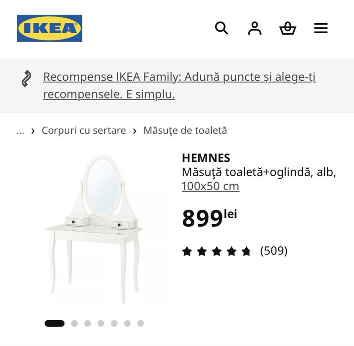 Masa machiaj/toaleta cu oglinda IKEA