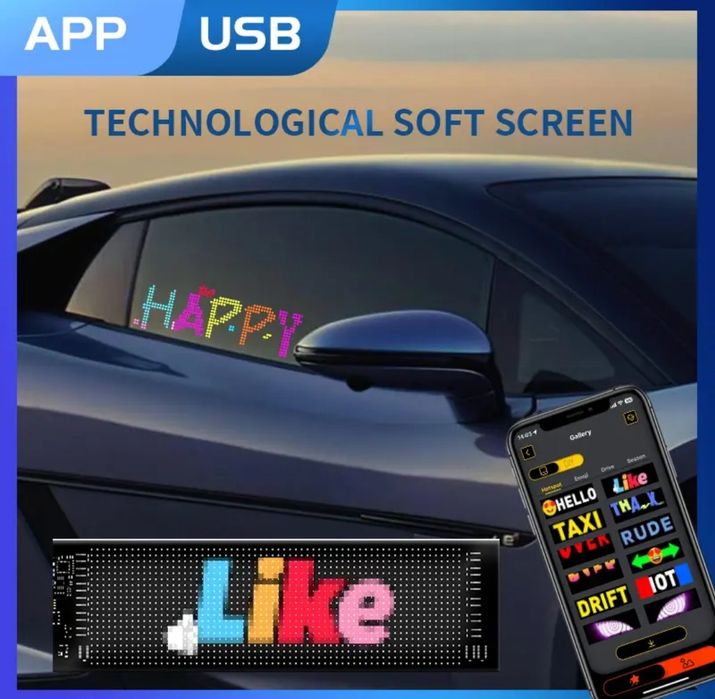 Panou afisaj LED matrix 6x12cm flexibil Ochi Camion devil eyes