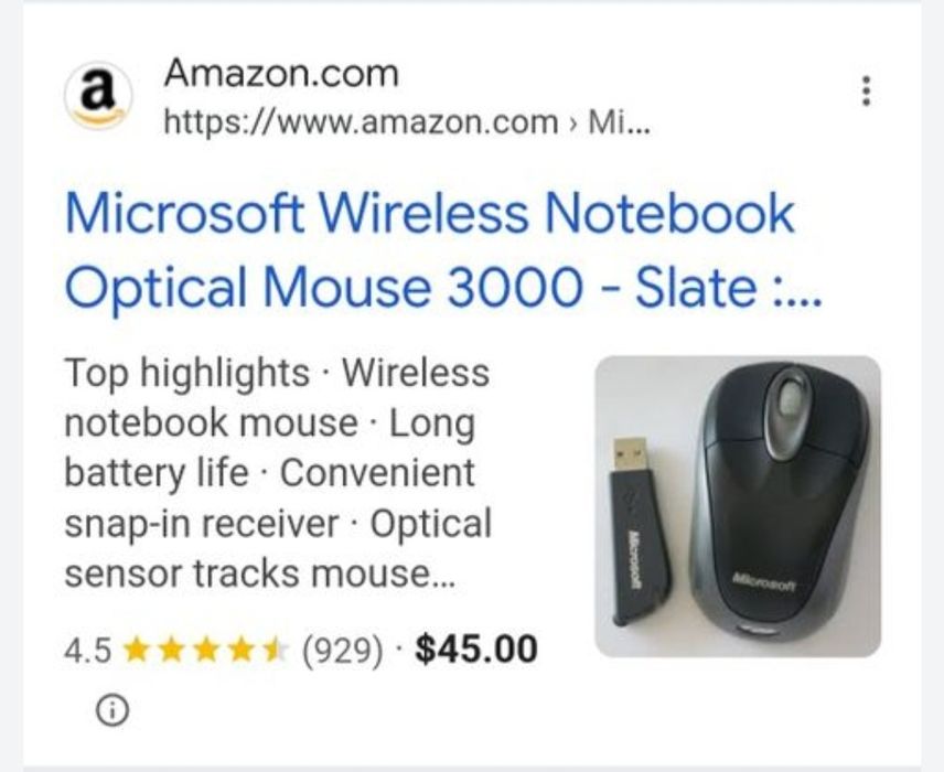 Mouse wirless Notebook Optical Mouse 3000