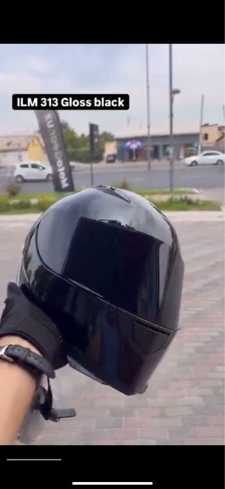 Мотошлем,Шлем,Каска(ILM 313 Gloss black)
