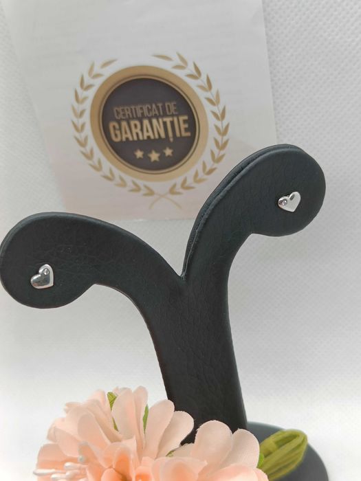 Cercei aur alb 14K 0.80g (Ag16 Moldova b33667.5) - Garantie 2 ani!