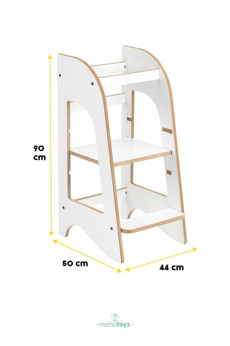 Учебна кула Монтесори бял МДФ