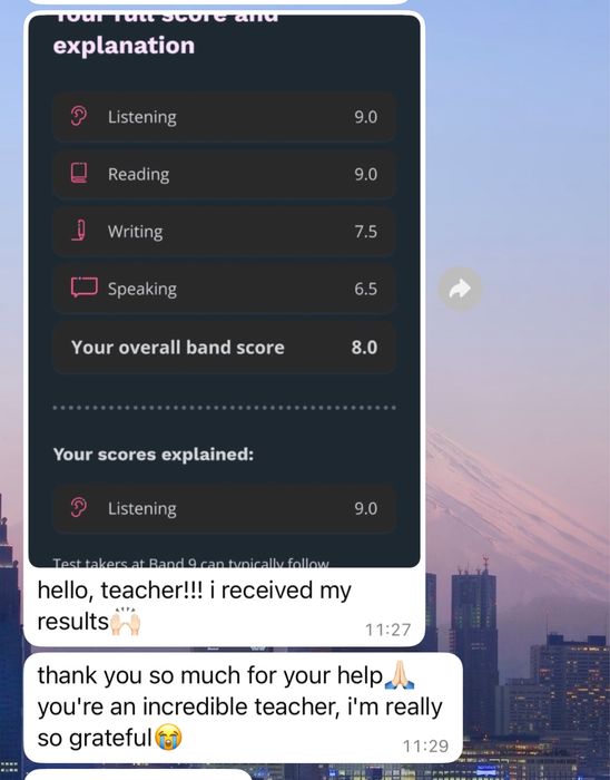 Репетитор IELTS с личным баллом 8.0