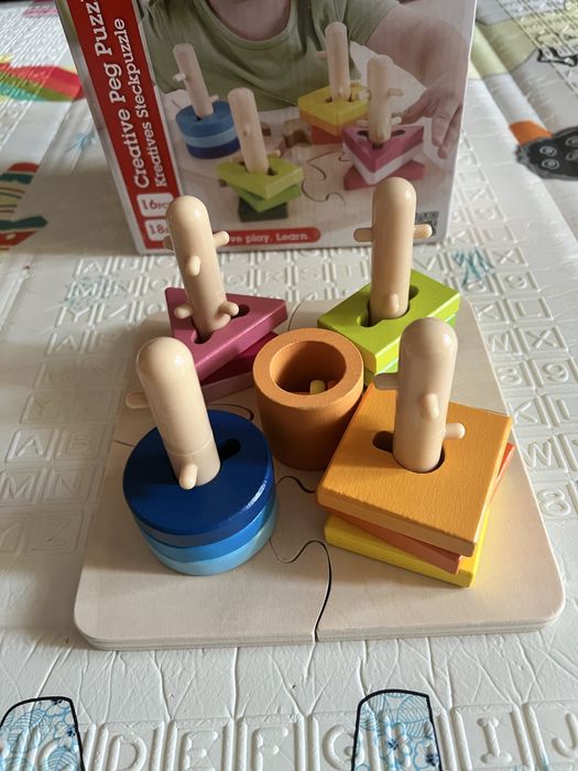 Образователен Дървен пъзел/низанка