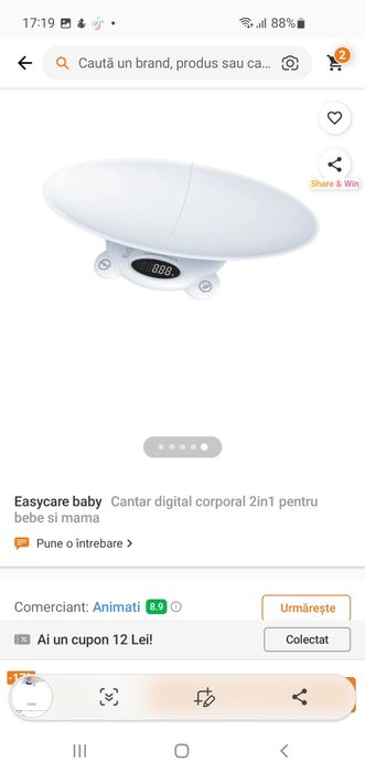 Cantar digital 2in1 bebe si mama