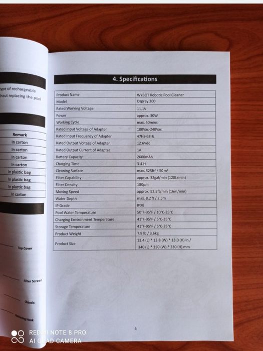 Robot fundul piscinei Wybot Osprey 200.