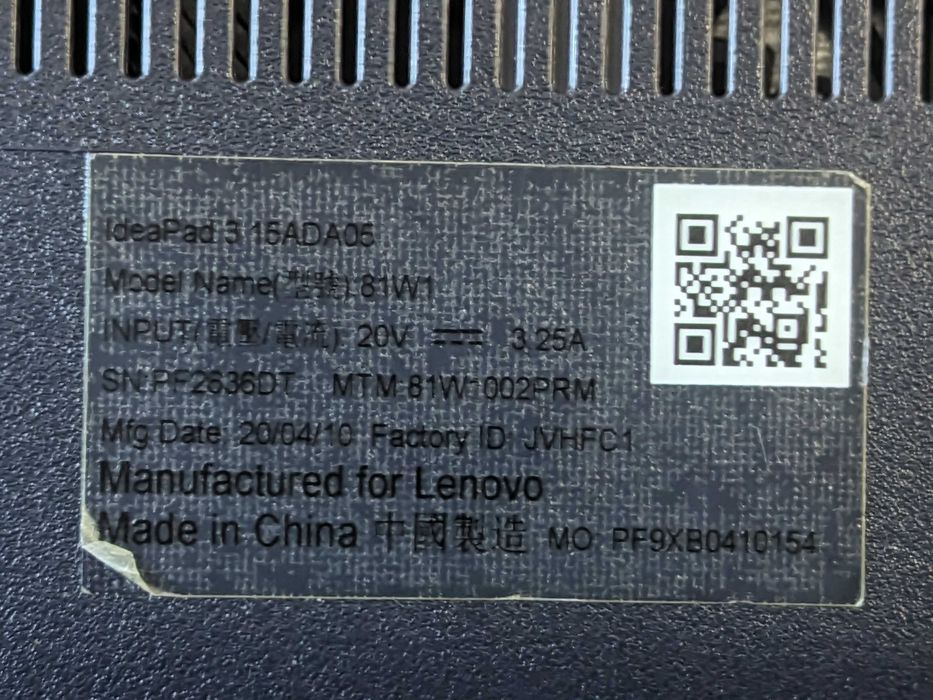 Lenovo IdeaPad 3 15ADA05 – pentru piese / reparații