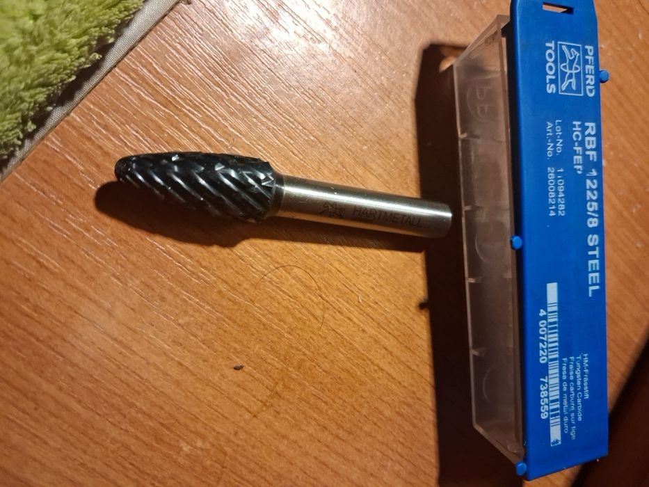 Freze carbură PFERD noi RBF 1225/8, freze metal/oțel/fontă, scule profesionale