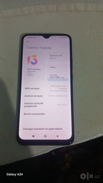 Redmi 9 128/4+2  holati zur