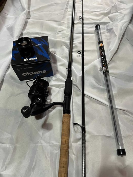 combo lanseta feeder Guru A-Class 3.6 + mulinetă Okuma 4000