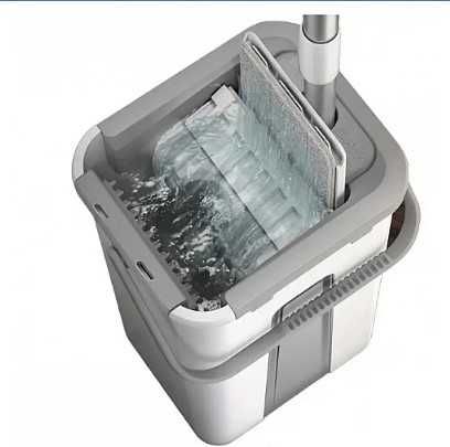 Плосък моп за двукамерна кофа и микрофибърни кърпи за почистване