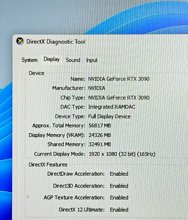 Dell RTX 3090 24GB videokarta, desktop 48 GB DDR5 ram