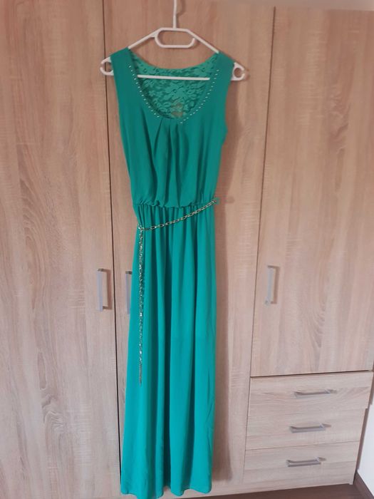 Rochie turcoaz cu dantela marimea S-M