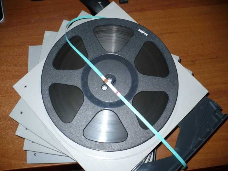 Benzi magnetofon Revox de aluminiu, role si cutii, role Akai