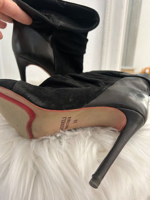 Botine MINELI BOUTIQUE, toc inalt, piele