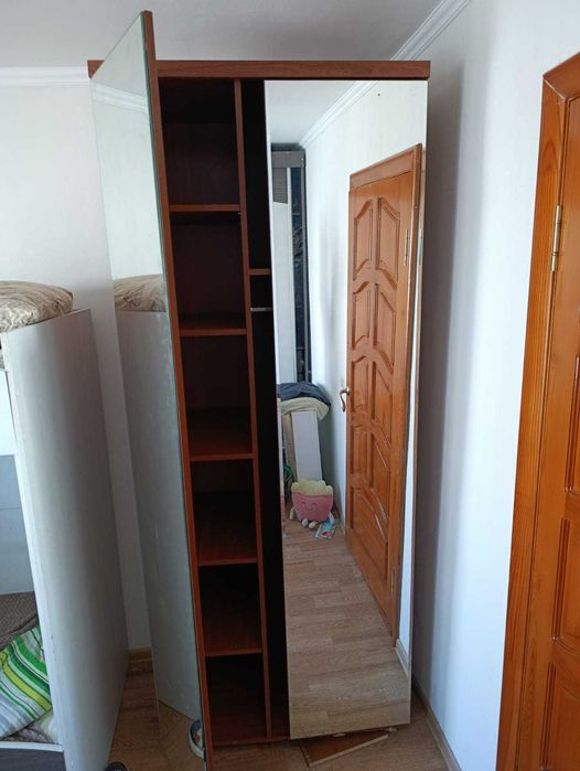 шкаф с двумя зеркальными дверями