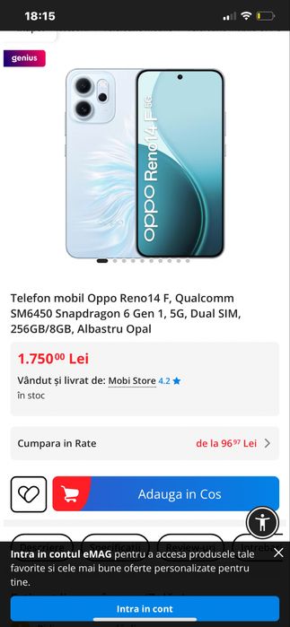 Oppo reno 14 F sigilat cu factura garantie !