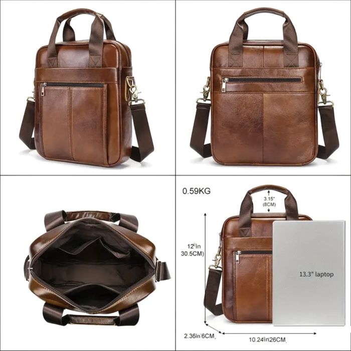 Мъжка кожена чанта за през рамо /Модерен кросбоди кежуал -10% Промоция