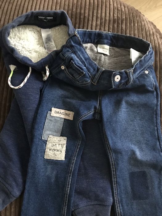 Set Pantaloni dublati/ Pulover Next si Zara 18-24 luni