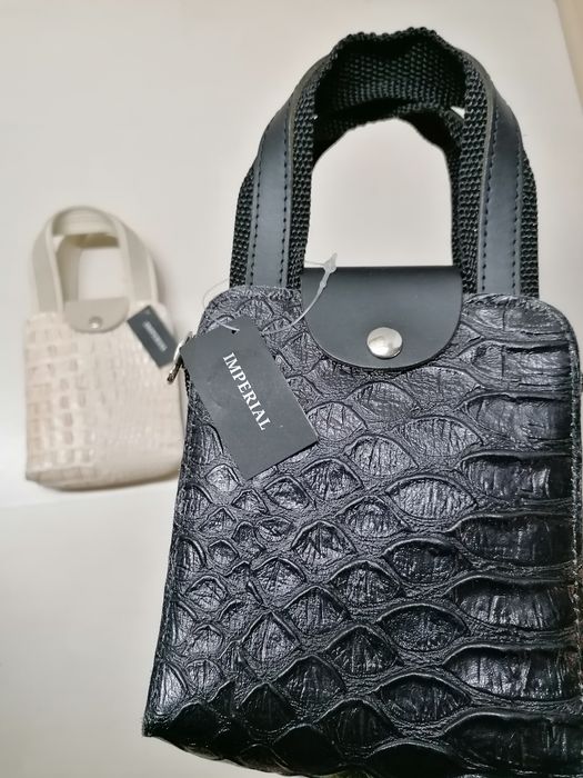 Кожена мини чанта от естествена кожа унисекс Крокодилска кожа