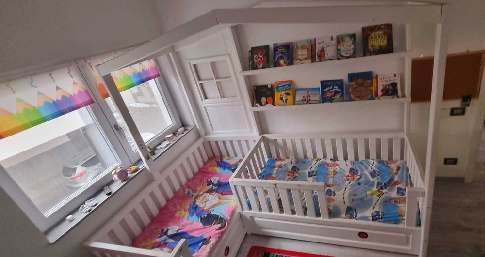 Pat tip căsuță pentru 2 copii