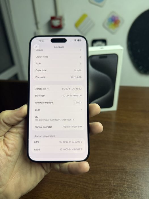 Vand Iphone 15 Pro Max 512Gb Titanium Black Full box
