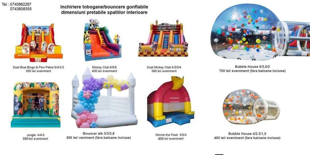 Tobogane gonflabile de inchiriat