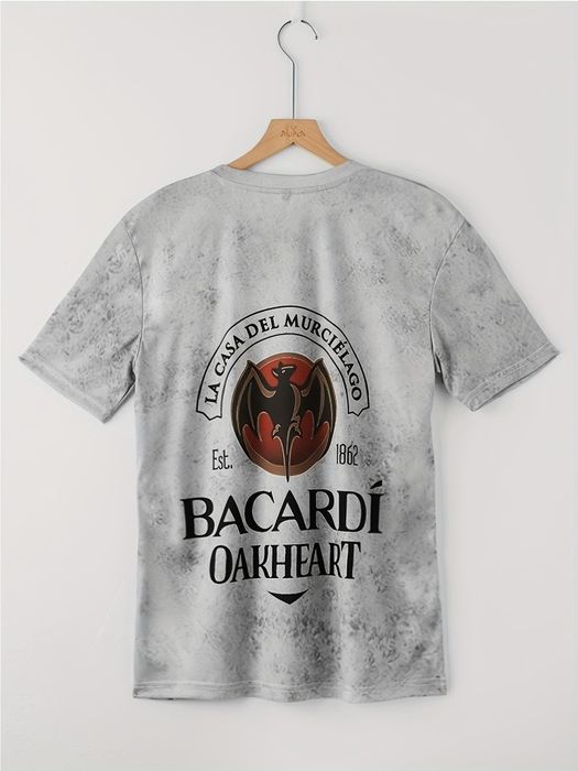 Мъжка тениска с графика на прилеп,3D щампа,кръгло деколте и къси ръкав