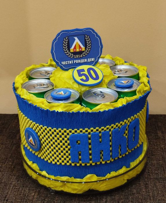 Торта от бирички ФК Левски