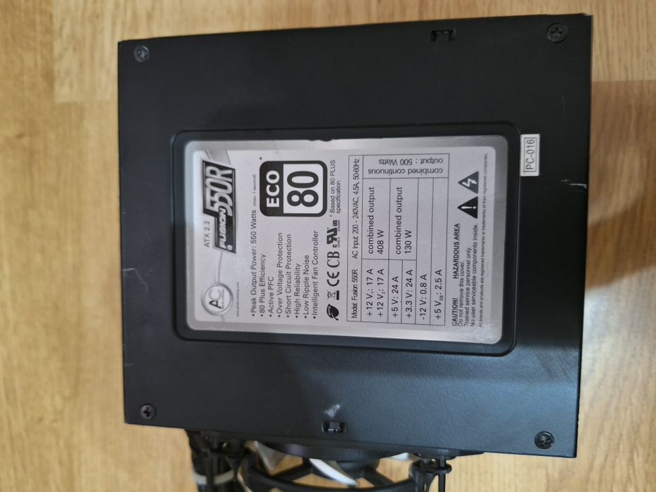 Sursă PC ATX Fusion 550 R, Eco 80, 550W, silențioasă, eficientă.