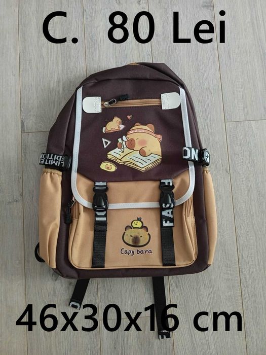 Ghiozdan / rucsac NOU,  Capybara, fotbal, Brainrot, Cinnamoroll, astronaut