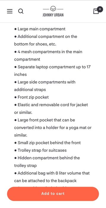 Туристическа раница Johnny Urban Travel Allen XL