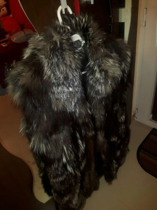 Vand vesta blana naturala vulpe argintie