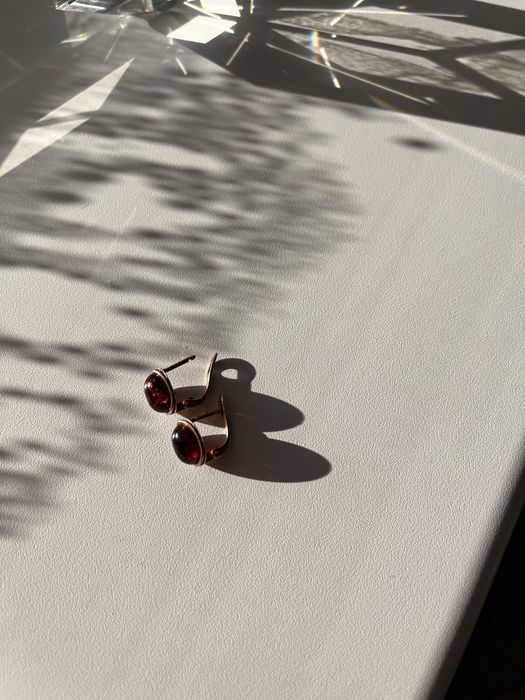 Серьги с янтарем