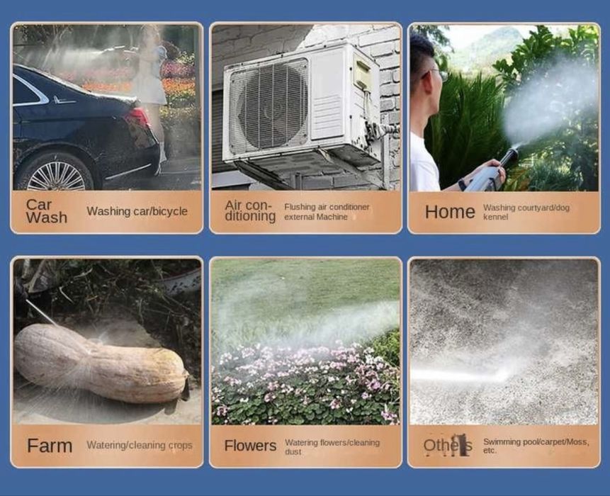 Акумулаторна Водоструйка за миене на автомобили дом и градина.2батерии