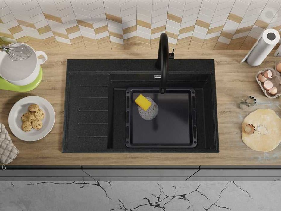 Графит гранитна кухненска мивка Сидни 780-60 Ergo Multilevel 780х500