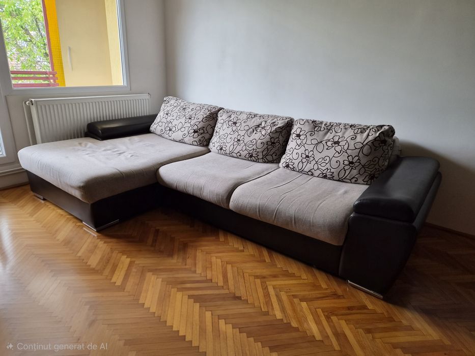 Canapea coltar extensibil cu spatiu depozitare