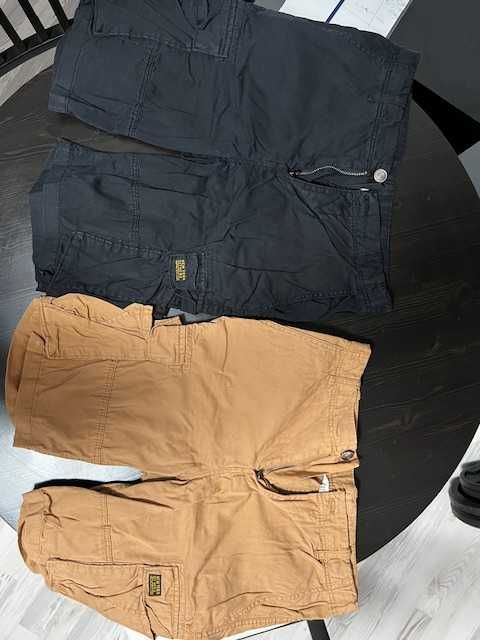 Set 2 pantaloni 3/4 maro,albastri, cargo, H&M, 146 cm, 10-11 ani